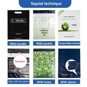 Recycled LDPE Poly mailer with pouch