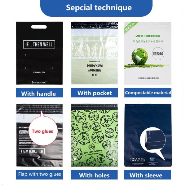 Recycled LDPE Poly mailer with pouch
