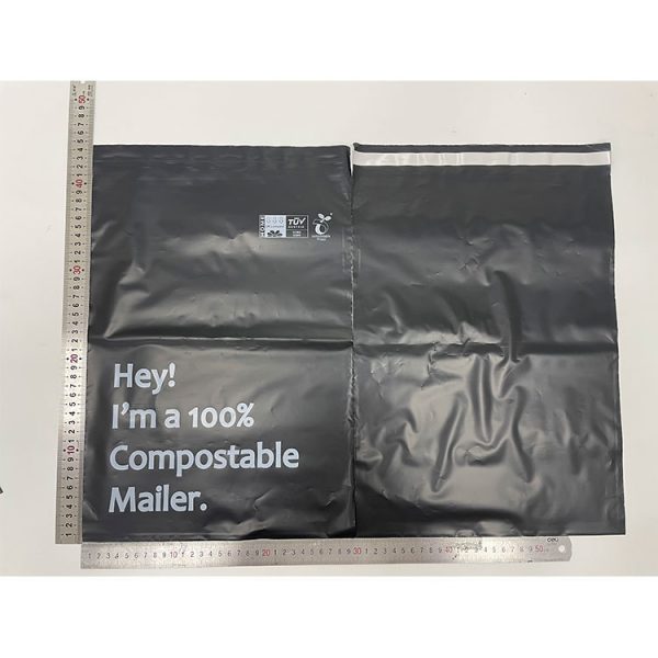 Black biodegradable compostable shipping courier bag