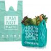 Compostable T-shirt bag for supermarket