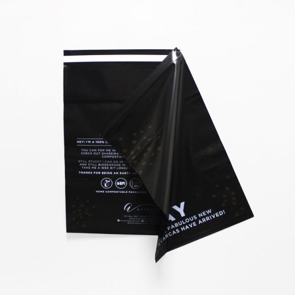 Black biodegradable compostable shipping courier bag