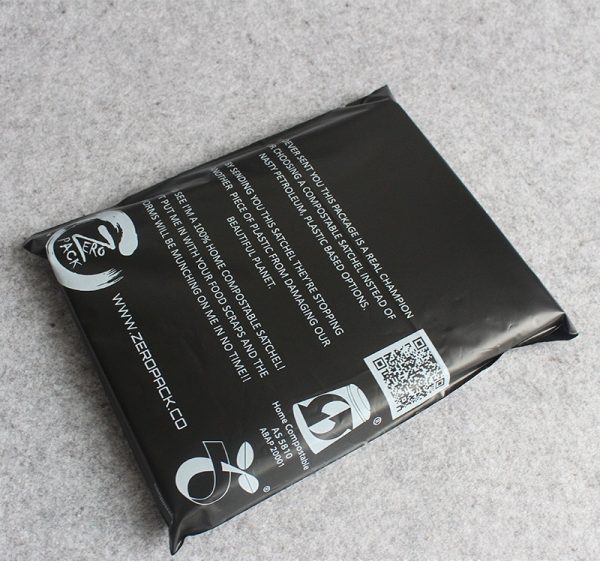 Black biodegradable compostable shipping courier bag