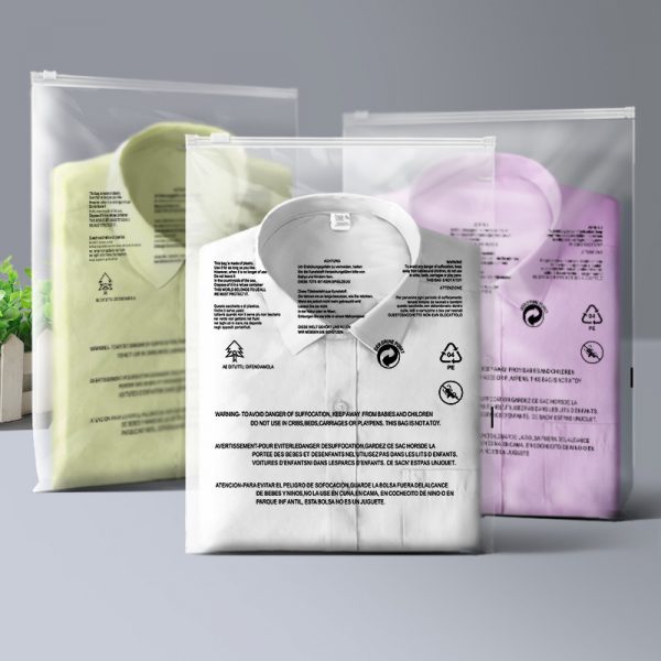 Custom logo Frosted Plastic Zip Lock Self Sealing Bag