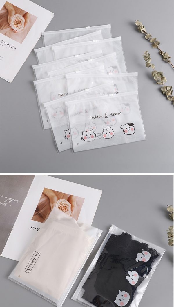 Custom logo Frosted Plastic Zip Lock Self Sealing Bag