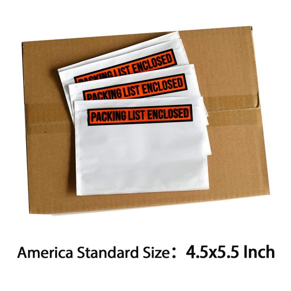 4.5x5.5 inch packing list envelope shipping label pouch
