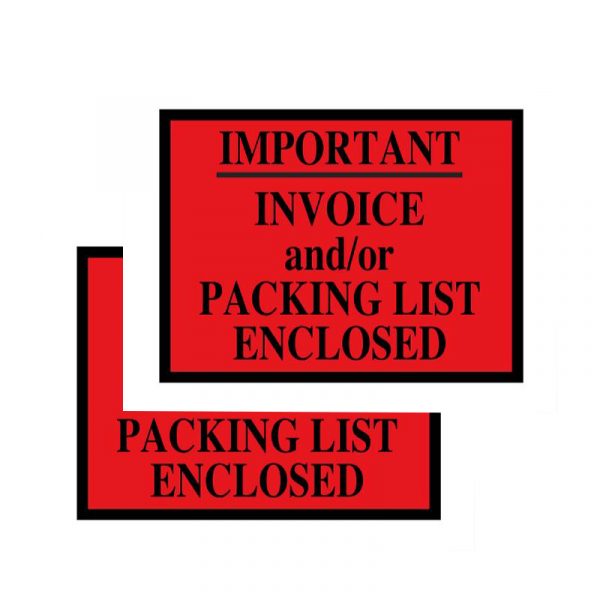 Bilingual Packing list enclosed envelope