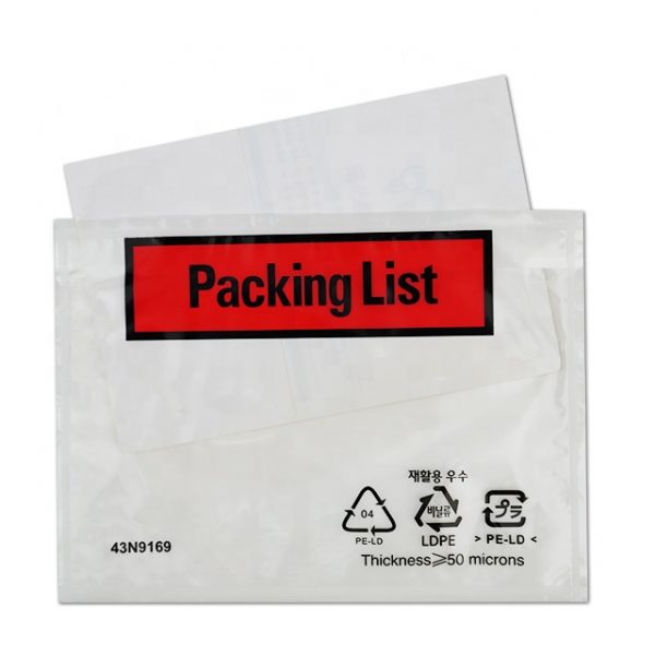4.5x5.5inch side-loaded Packing list envelope